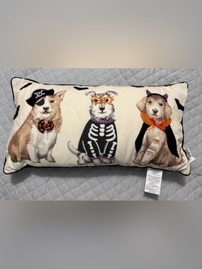 Halloween Dogs Decorative Lumbar Pillow - Cream